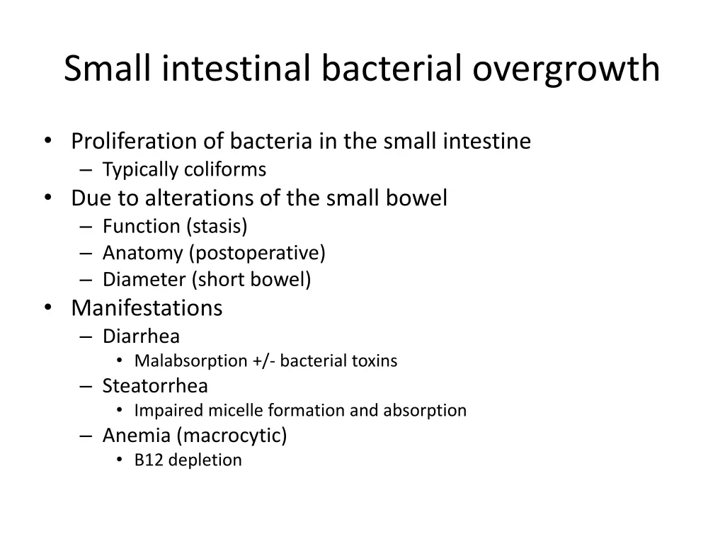 small intestinal bacterial overgrowth