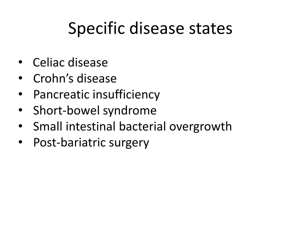 specific disease states