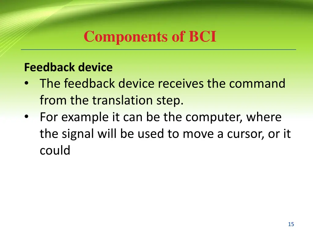 components of bci 6