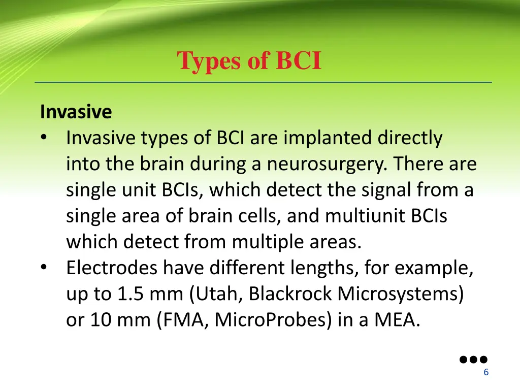 types of bci