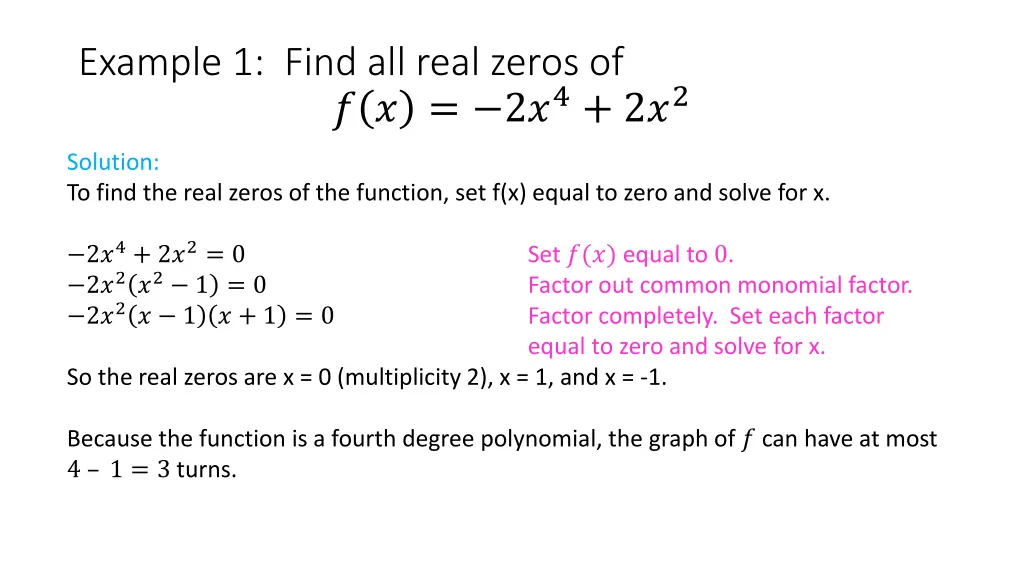 example 1 find all real zeros of 2 4 2 2 1