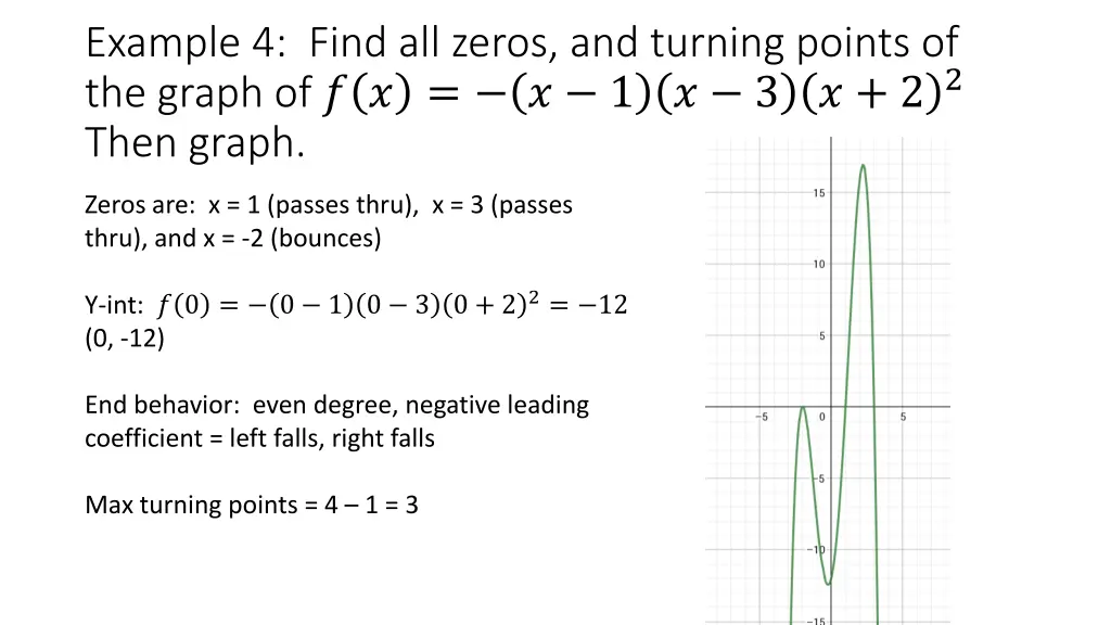 example 4 find all zeros and turning points