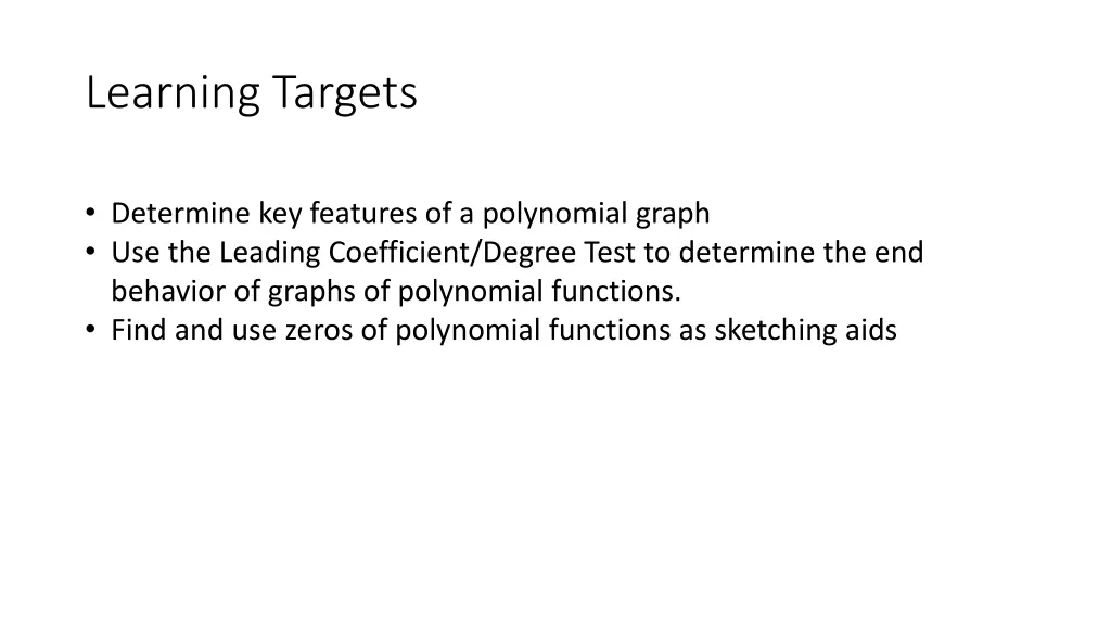 learning targets