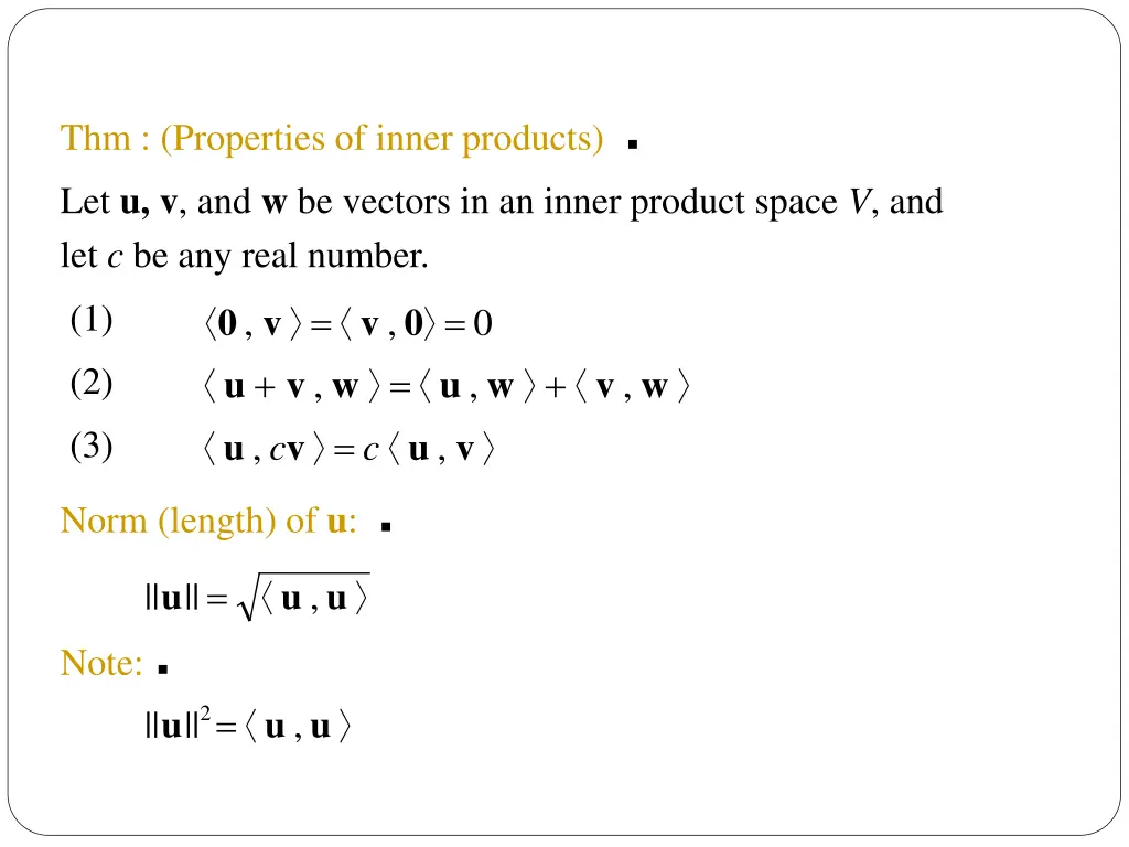 thm properties of inner products