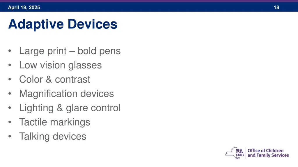 april 19 2025 adaptive devices