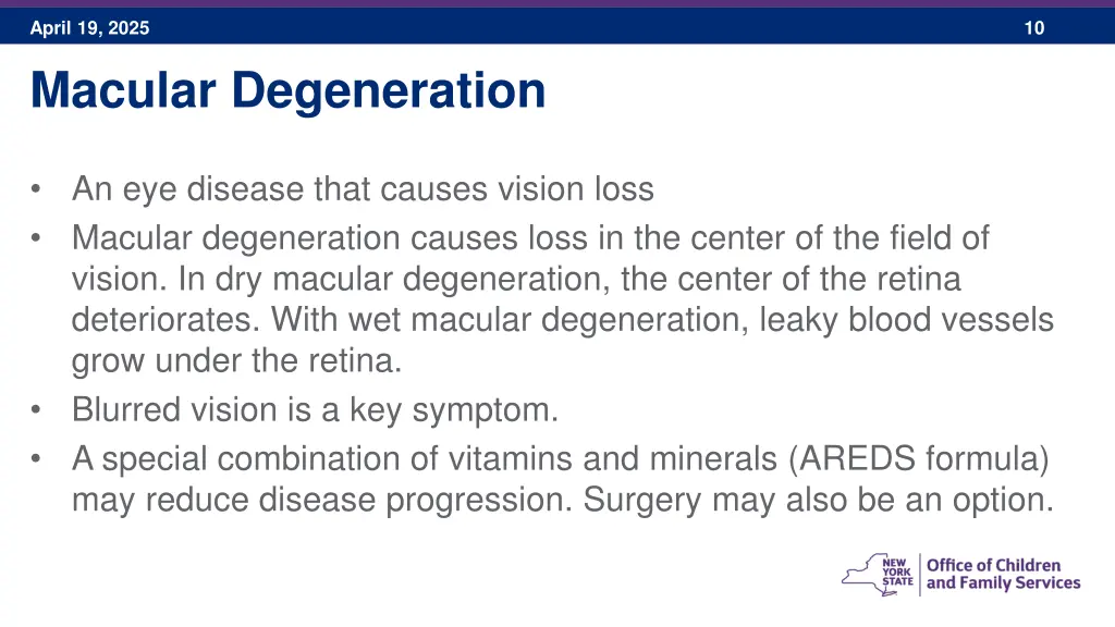 april 19 2025 macular degeneration
