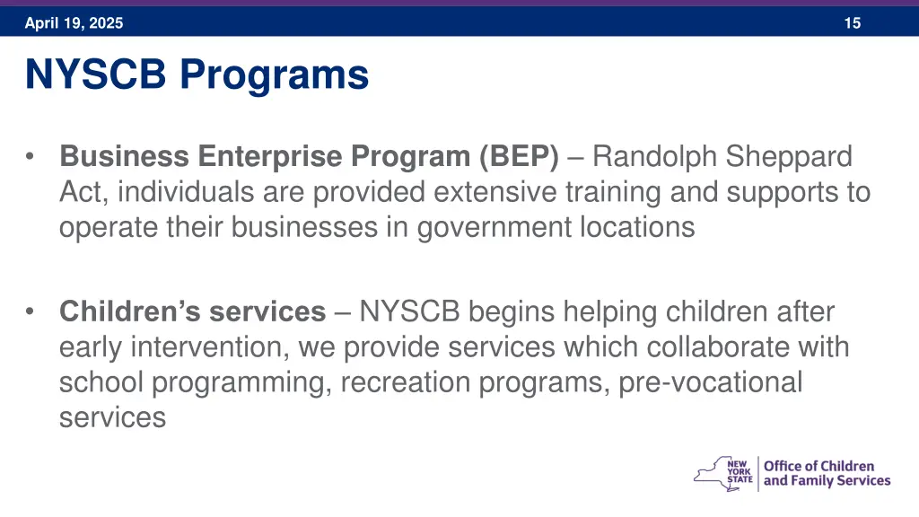 april 19 2025 nyscb programs 1