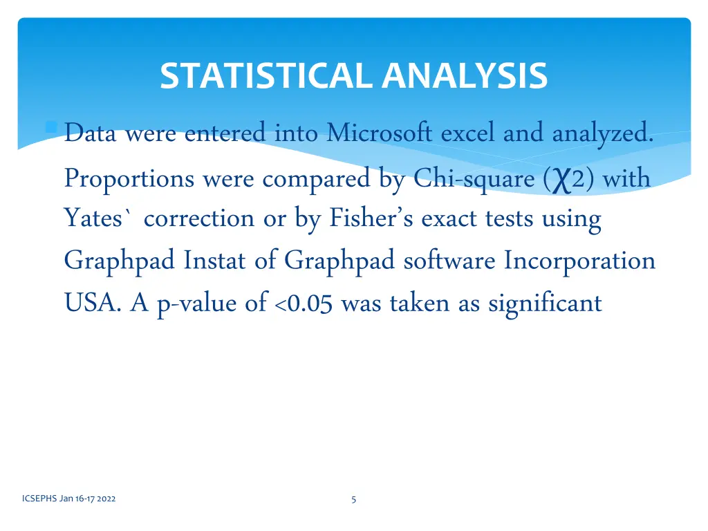 statistical analysis
