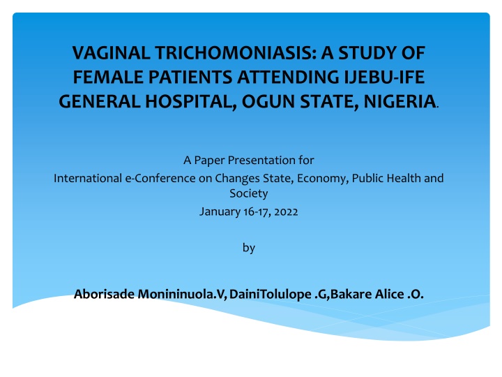 vaginal trichomoniasis a study of female patients