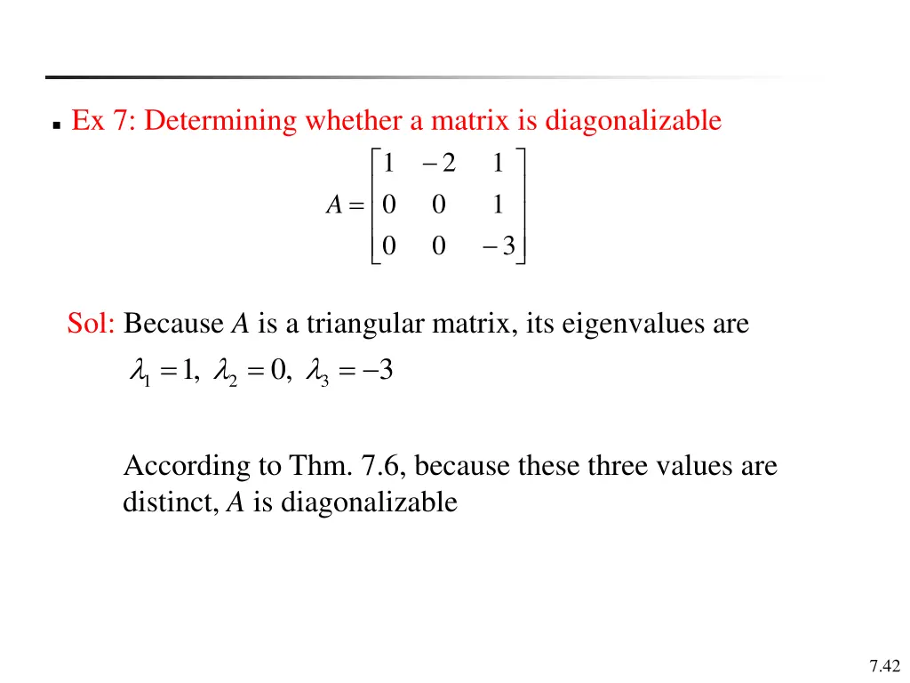 ex 7 determining whether a matrix