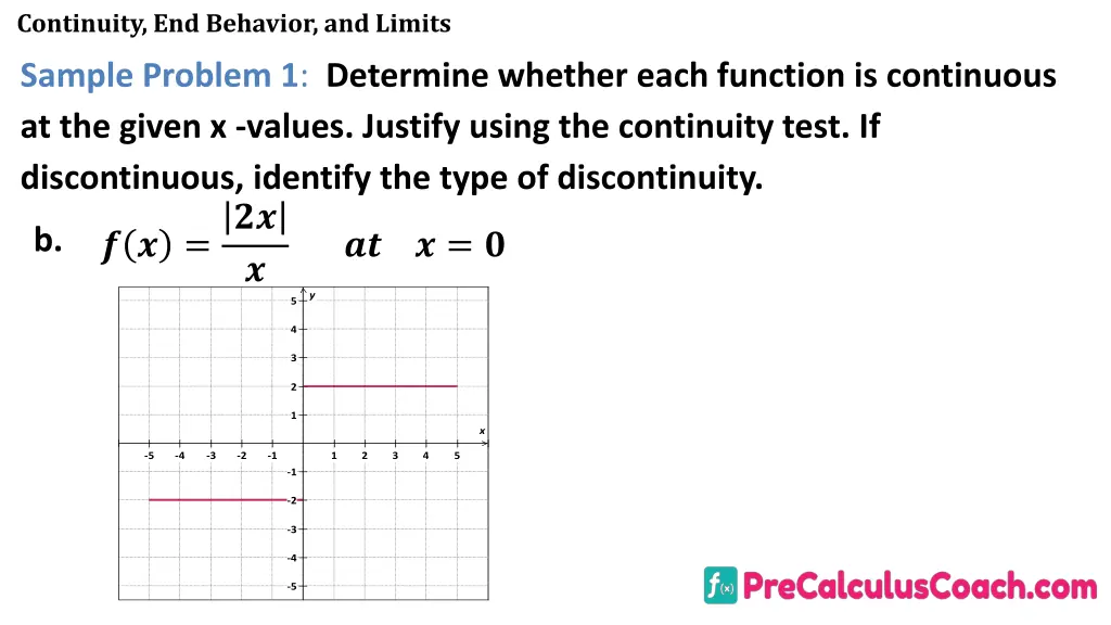 continuity end behavior and limits 12
