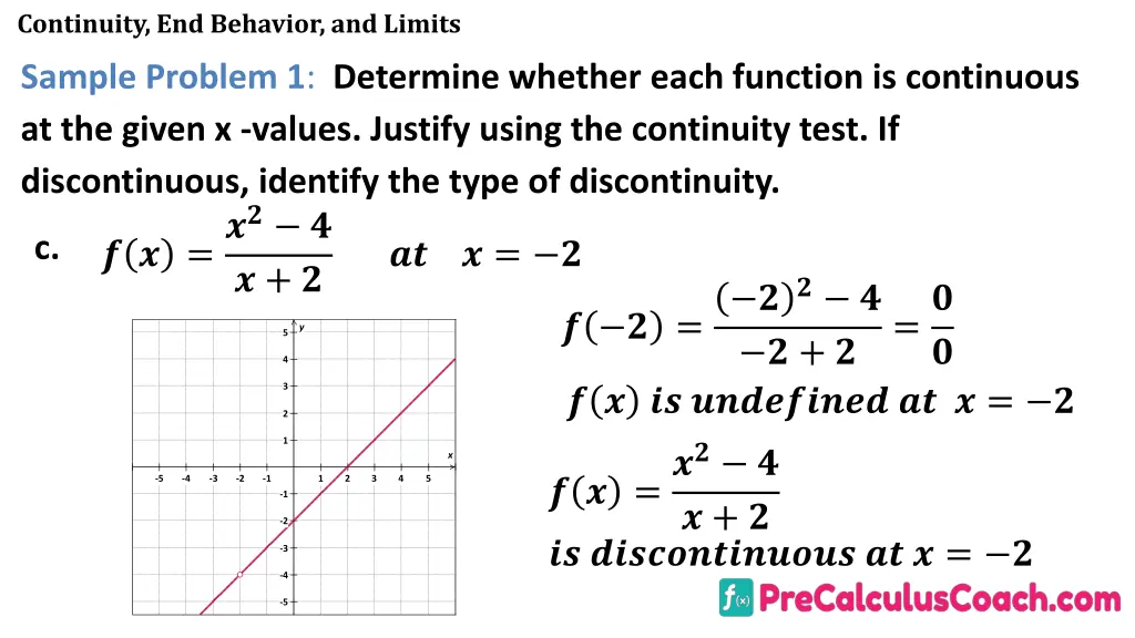 continuity end behavior and limits 18