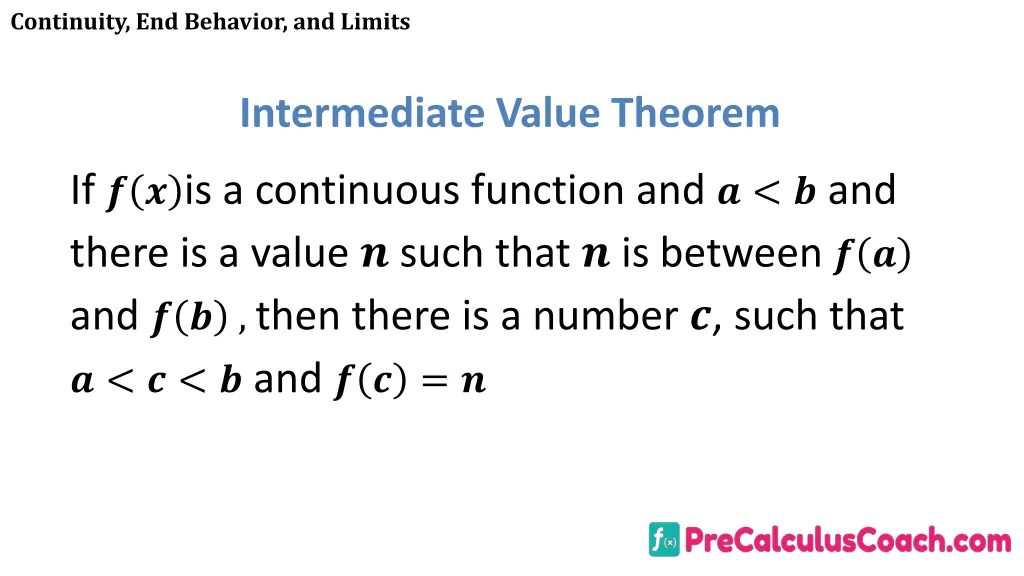 continuity end behavior and limits 27