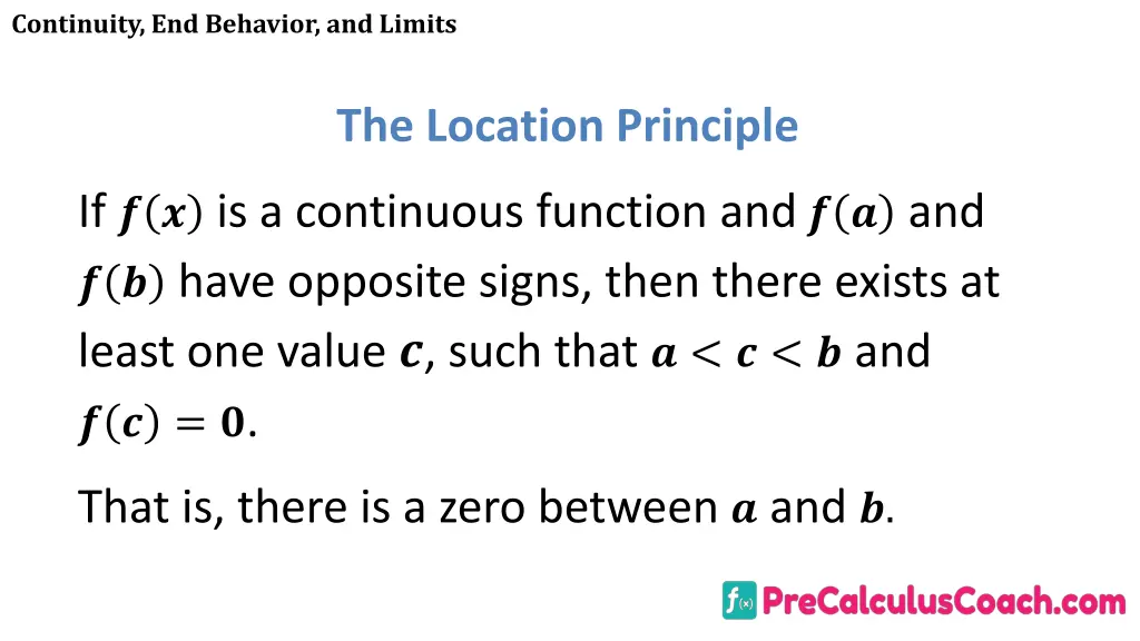 continuity end behavior and limits 28