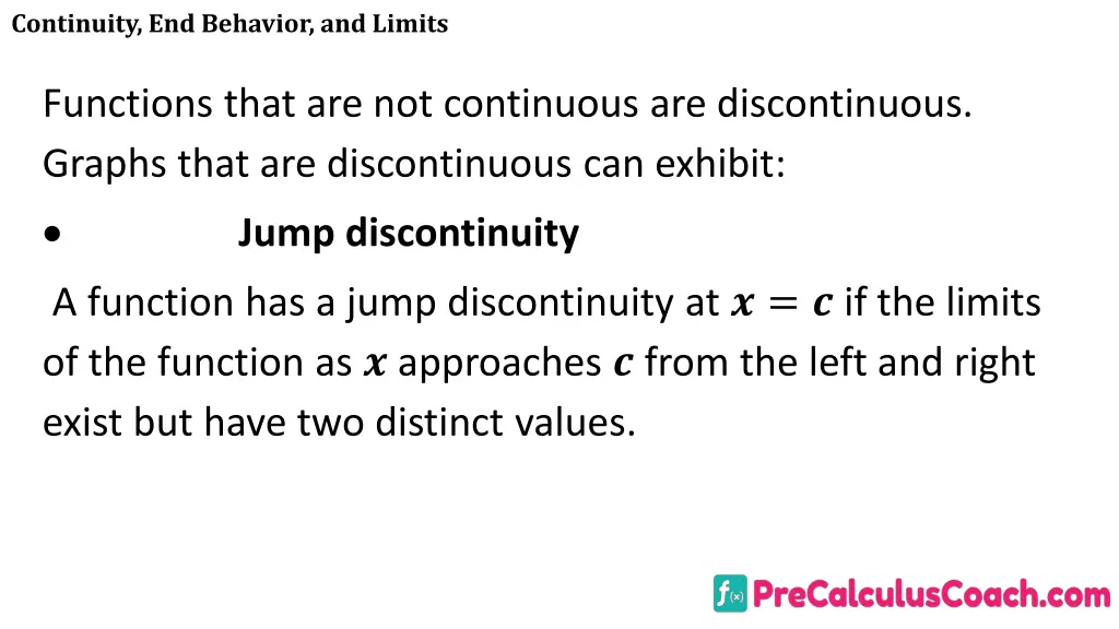 continuity end behavior and limits 4