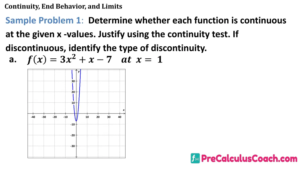 continuity end behavior and limits 7
