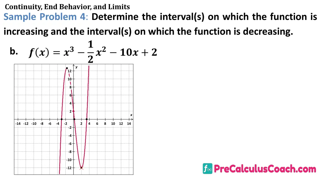 continuity end behavior and limits sample problem 5