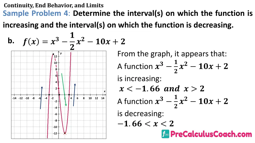 continuity end behavior and limits sample problem 6
