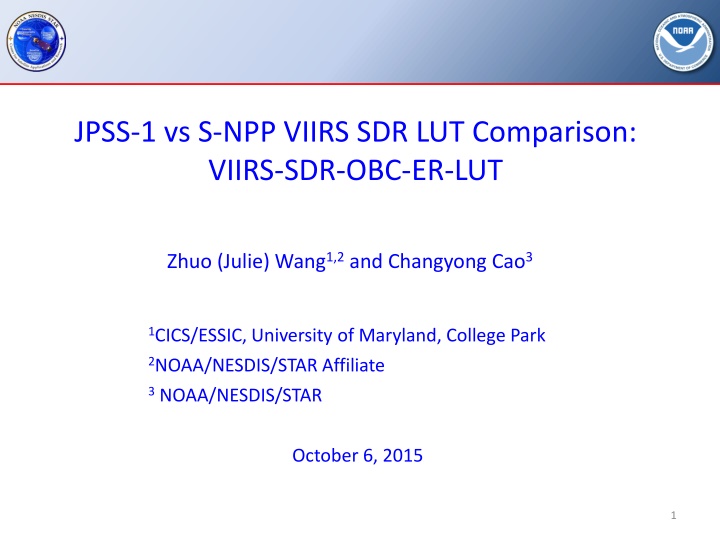 jpss 1 vs s npp viirs sdr lut comparison viirs