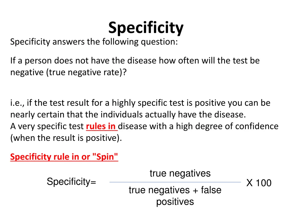 specificity