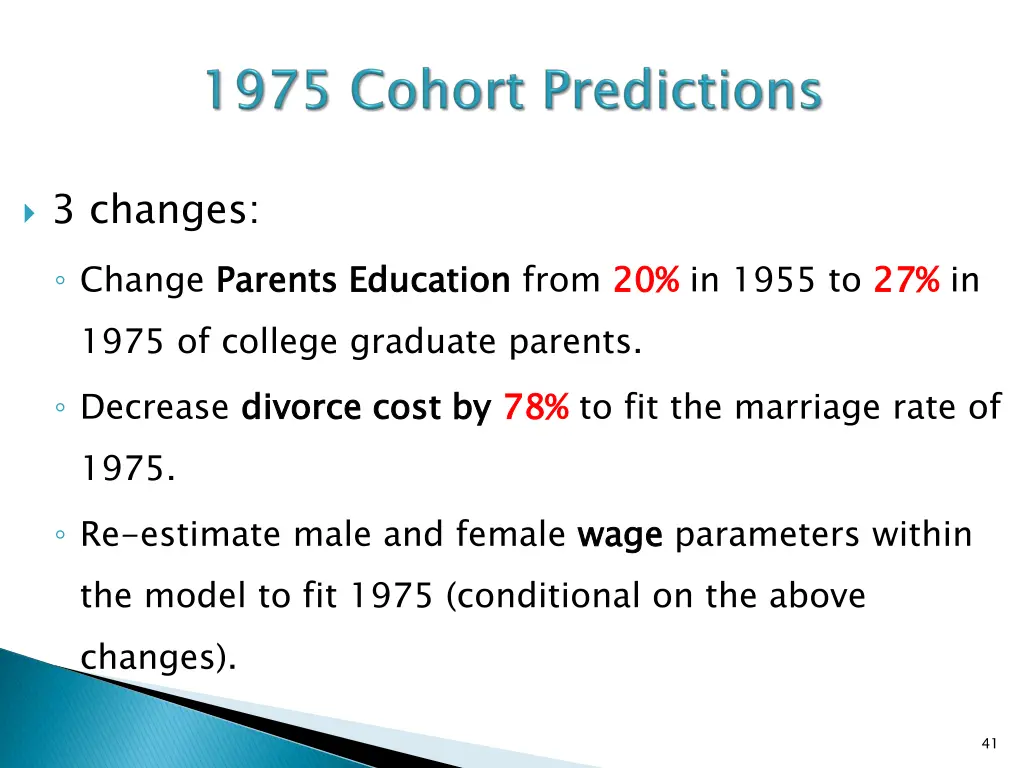 3 changes change parents education 1975
