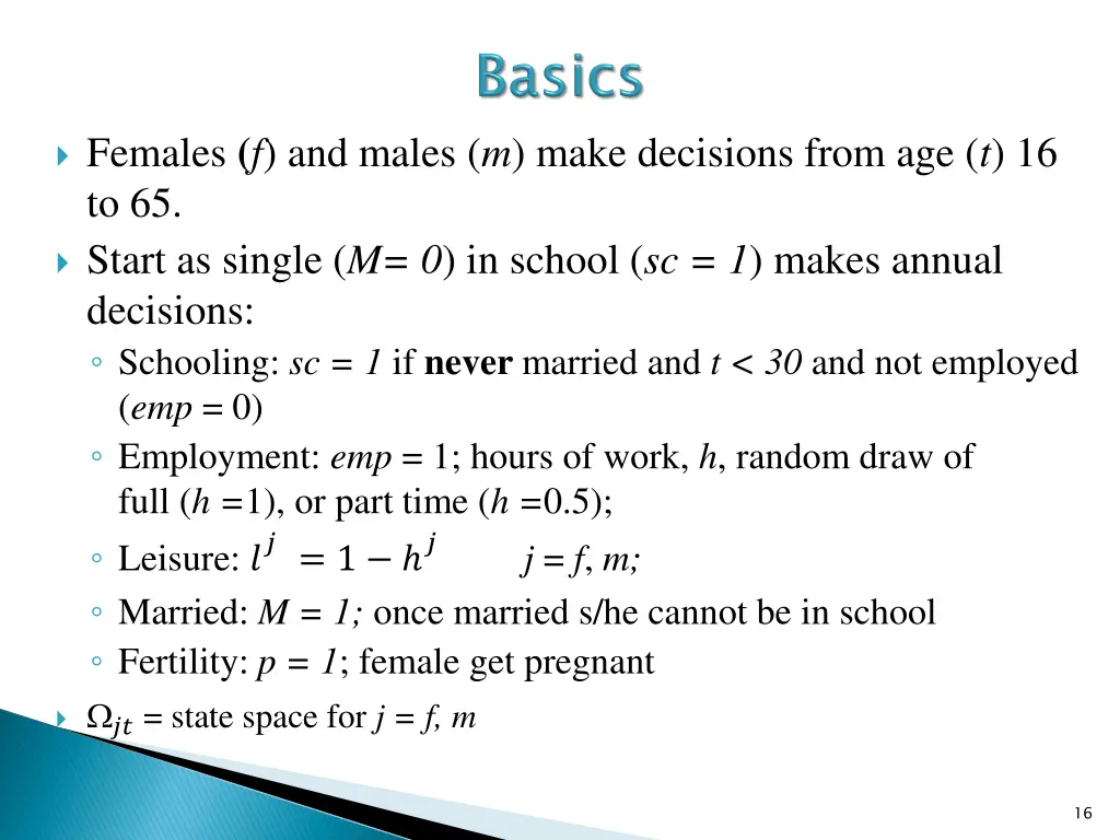 females f and males m make decisions from