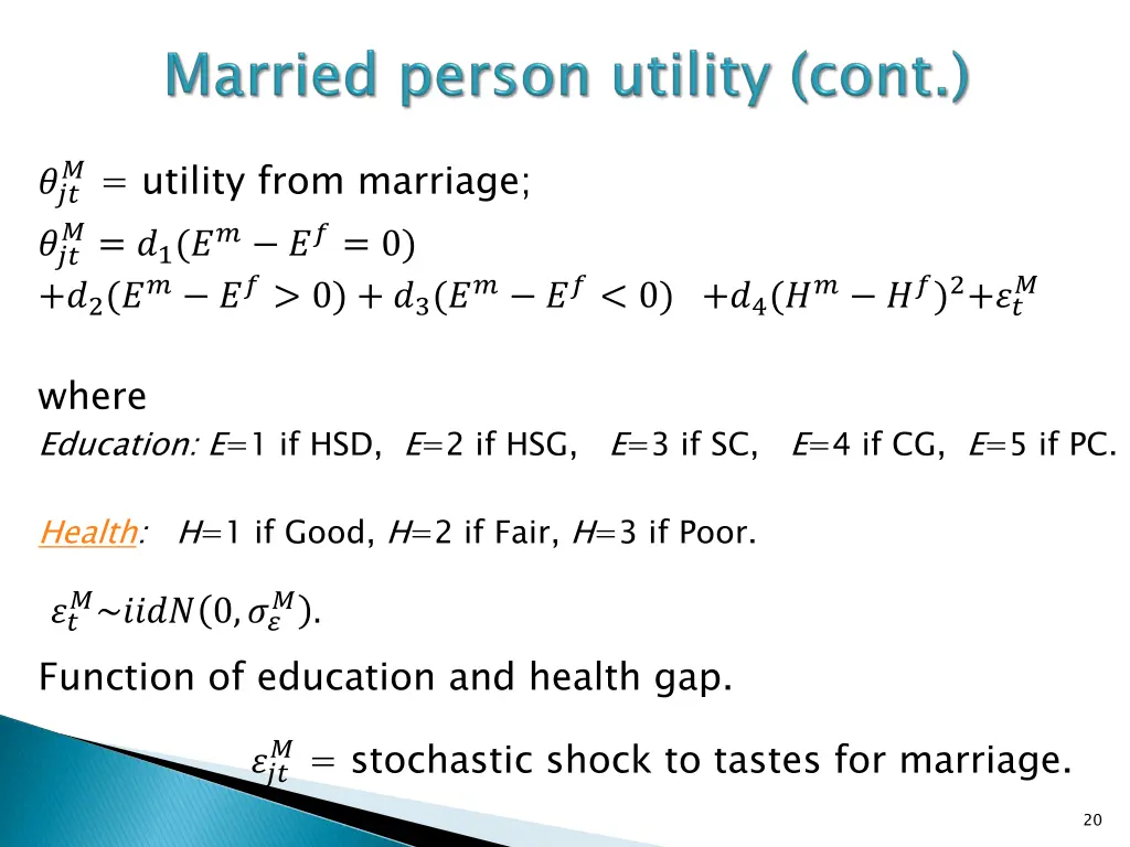 utility from marriage 1 0