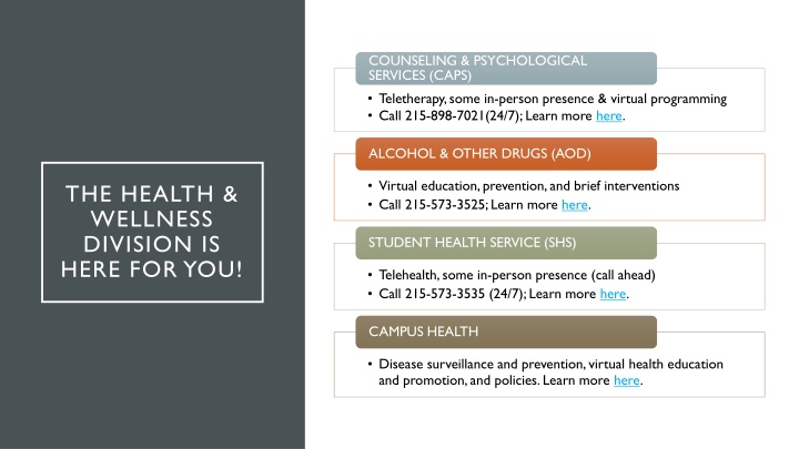 counseling psychological services caps