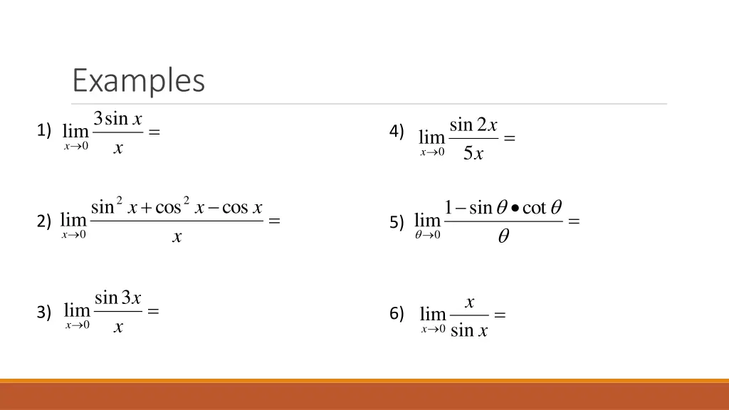 examples x sin 3 lim 0