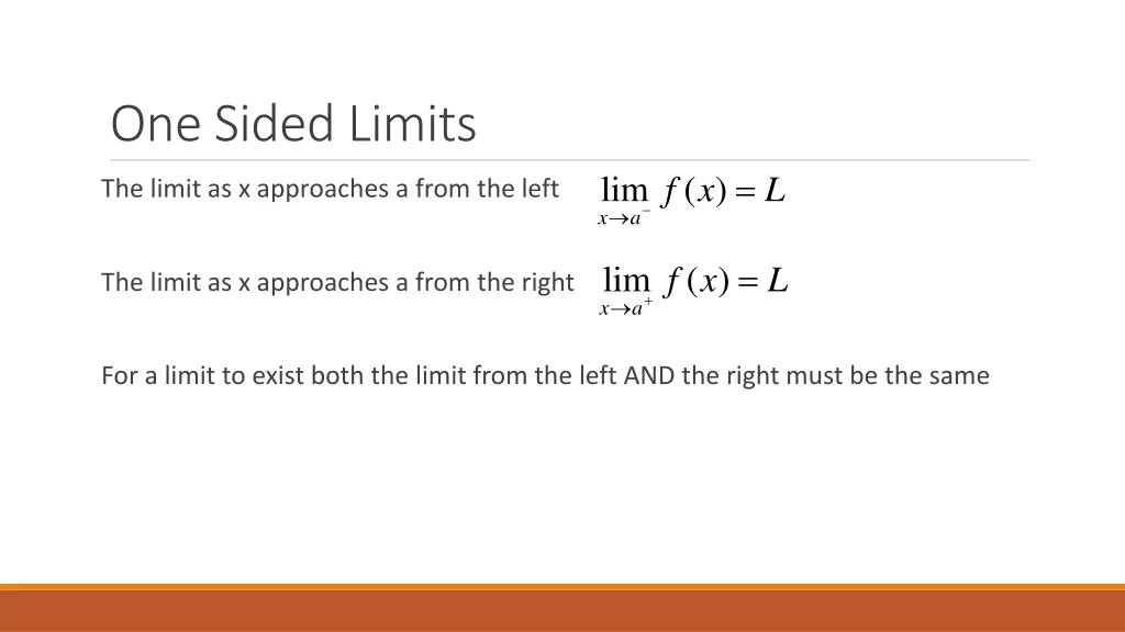 one sided limits