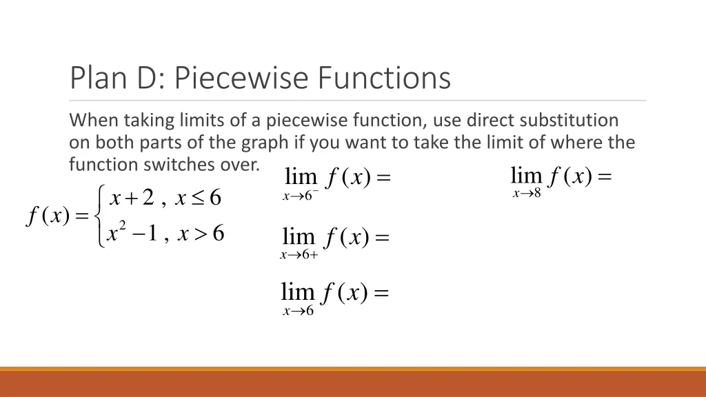 plan d piecewise functions