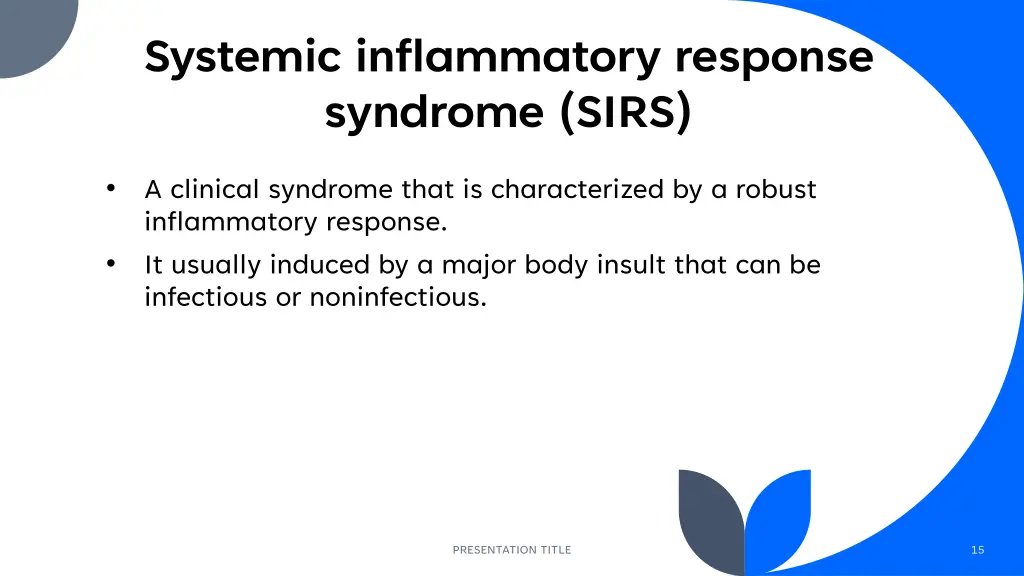 systemic inflammatory response syndrome sirs