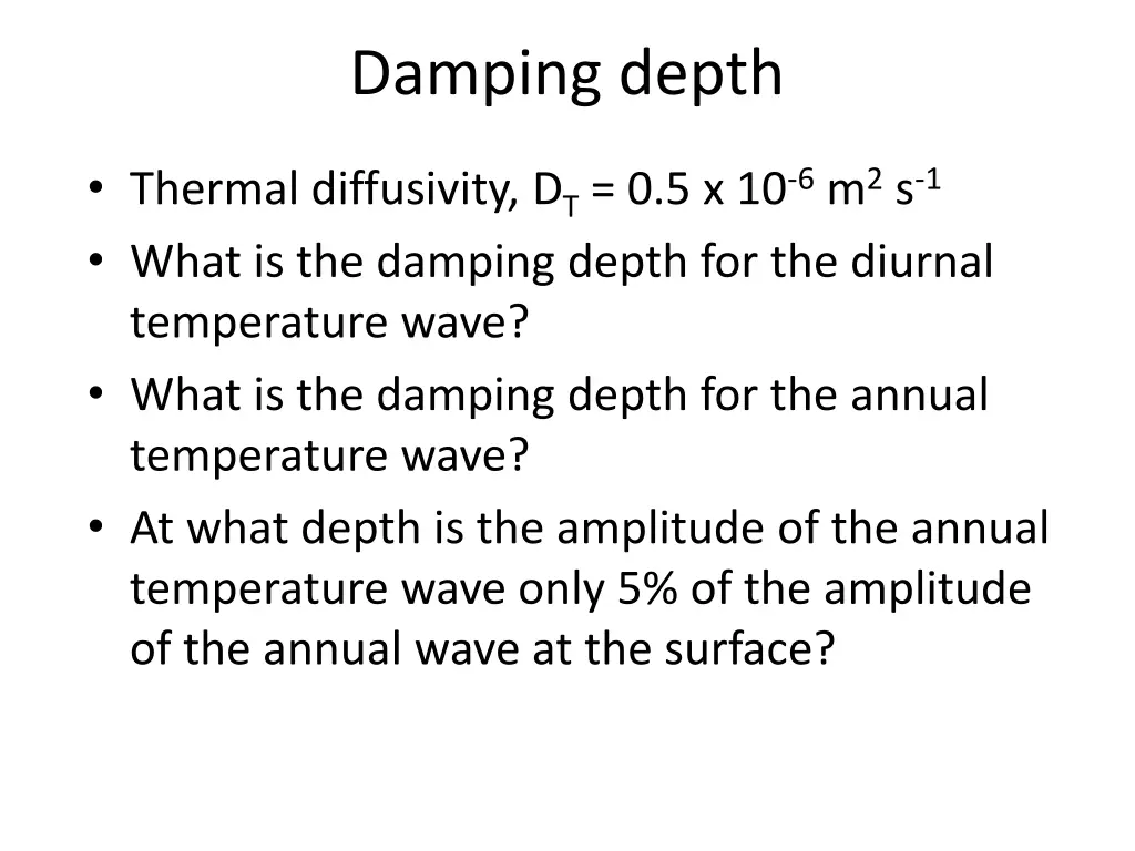 damping depth 1