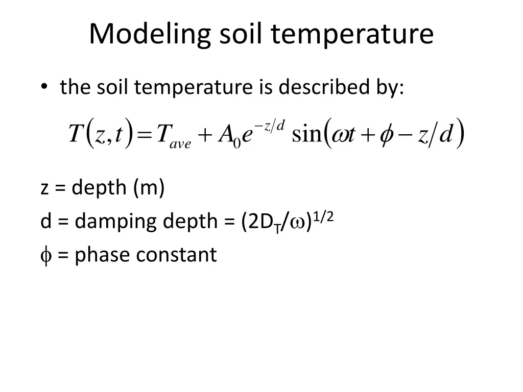 modeling soil temperature 1
