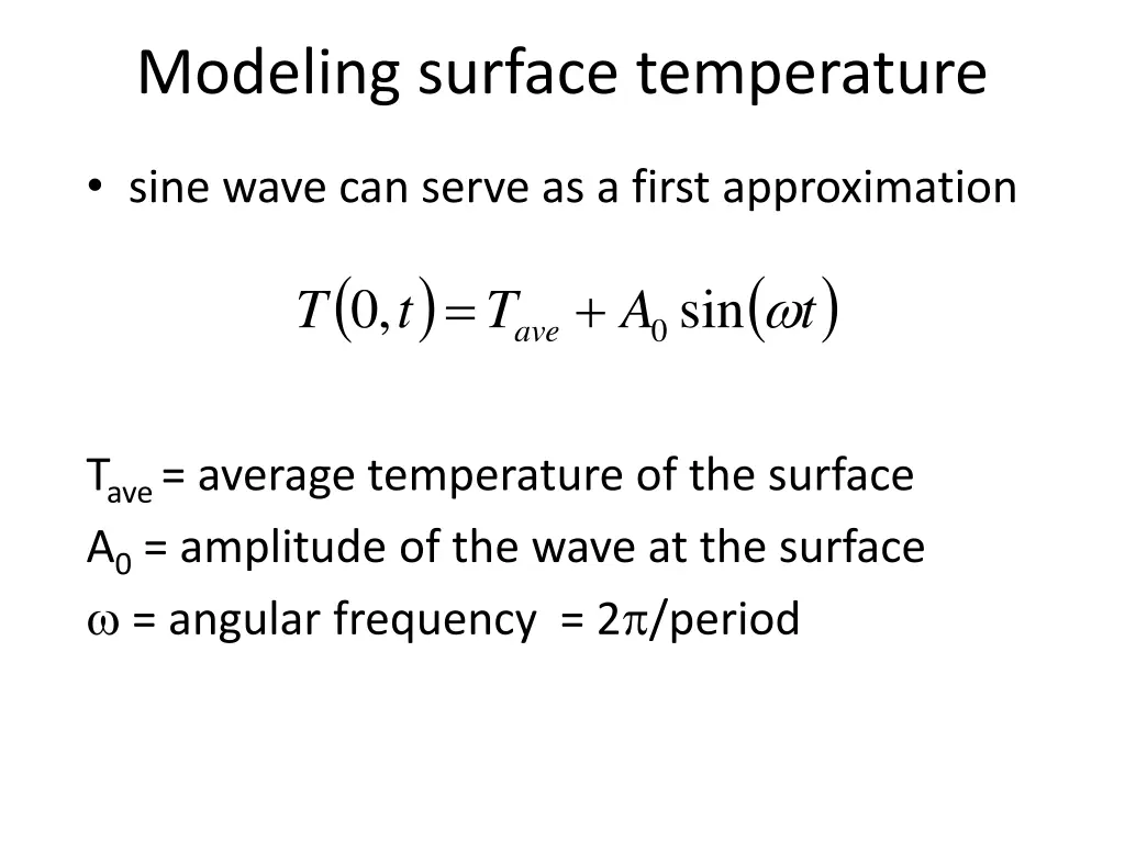 modeling surface temperature