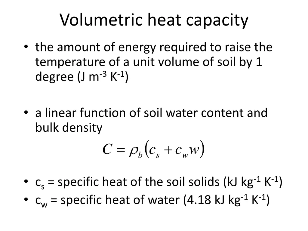 volumetric heat capacity