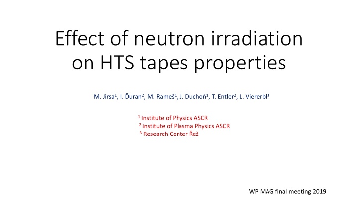 effect of neutron irradiation on hts tapes