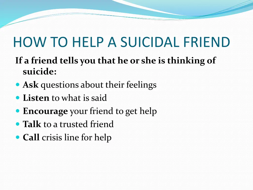 how to help a suicidal friend