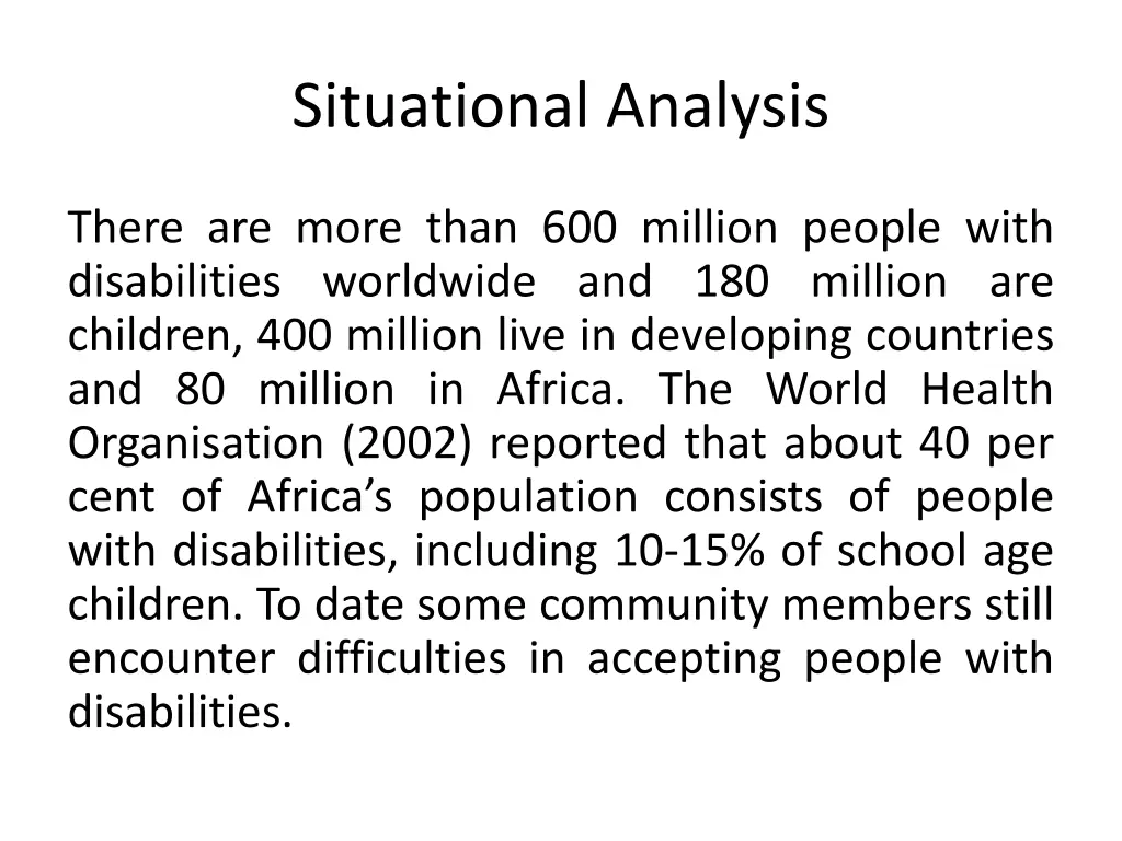 situational analysis