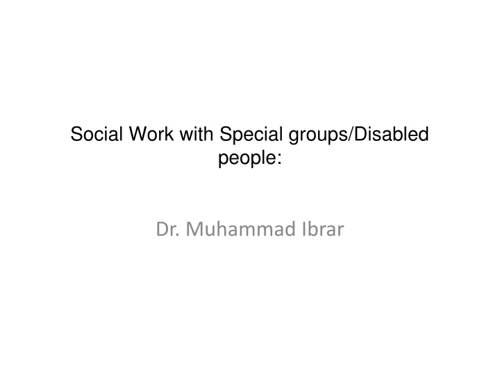 social work with special groups disabled people