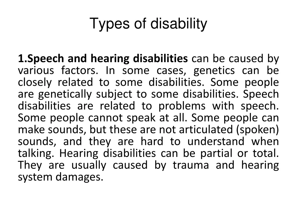 types of disability