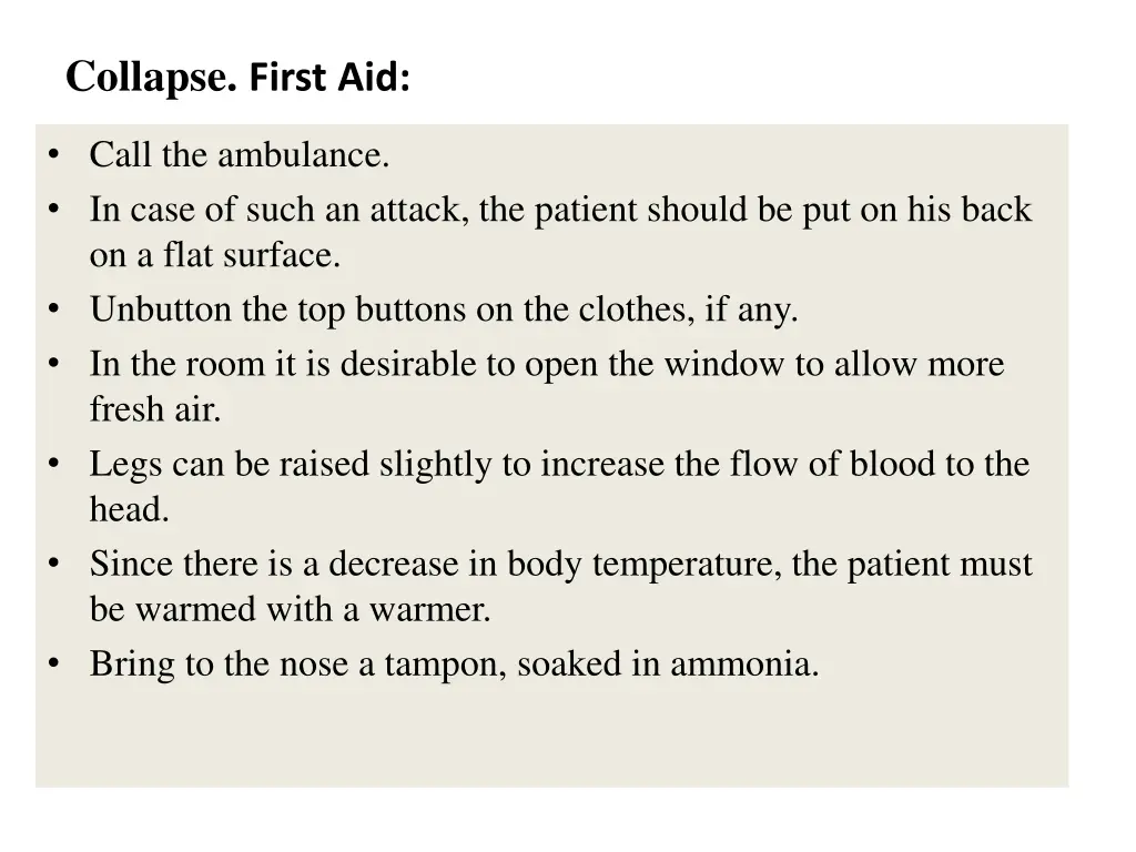 collapse first aid