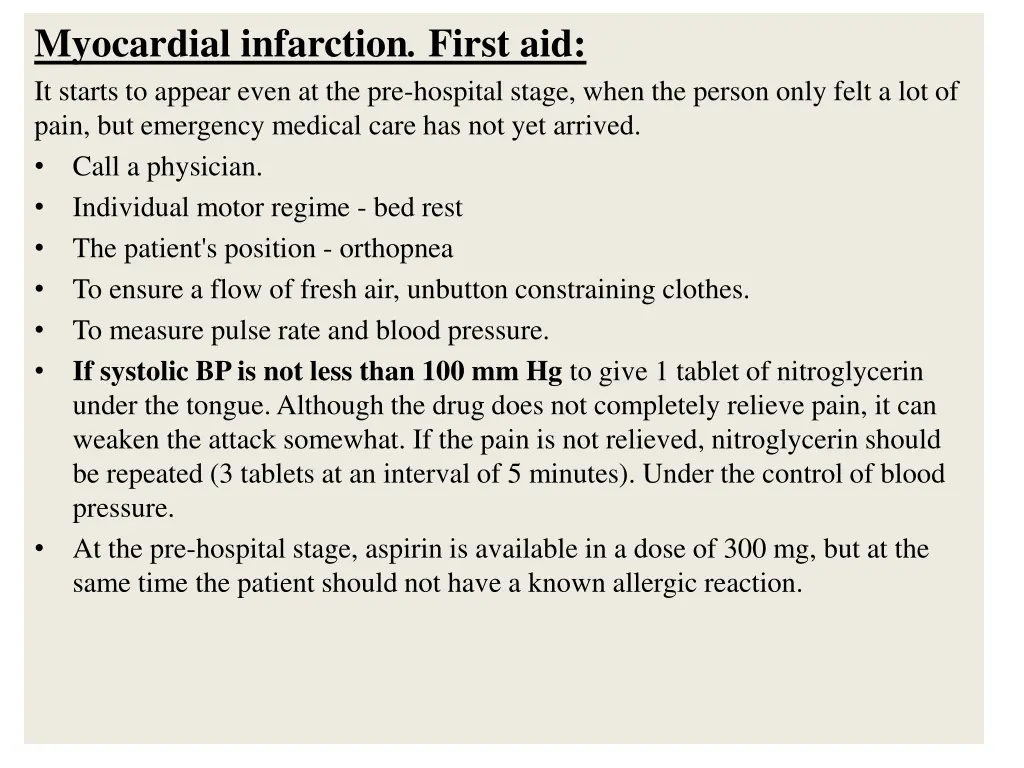 myocardial infarction first aid it starts