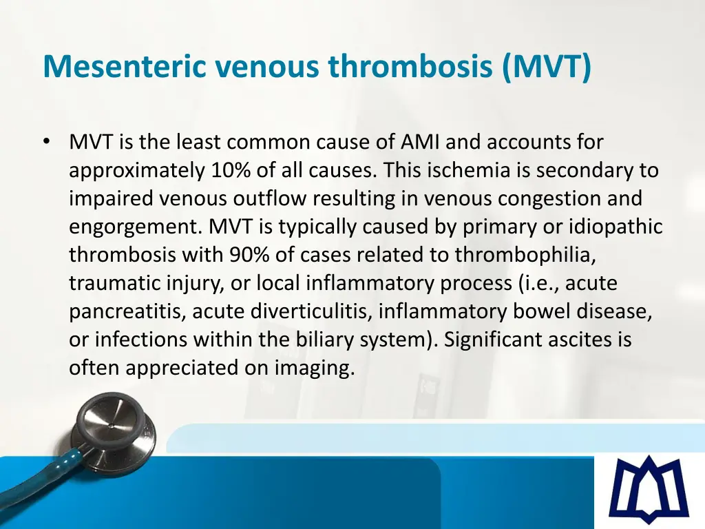 mesenteric venous thrombosis mvt