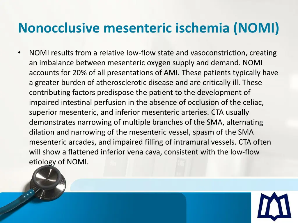 nonocclusive mesenteric ischemia nomi