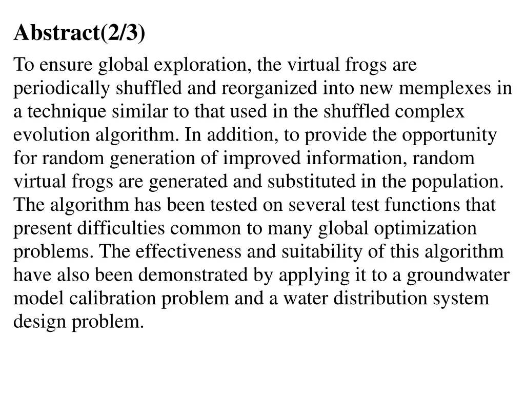 abstract 2 3 to ensure global exploration