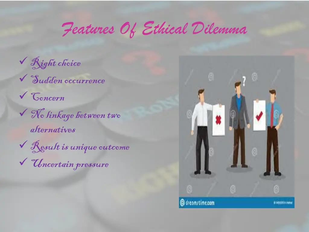 features of ethical dilemma