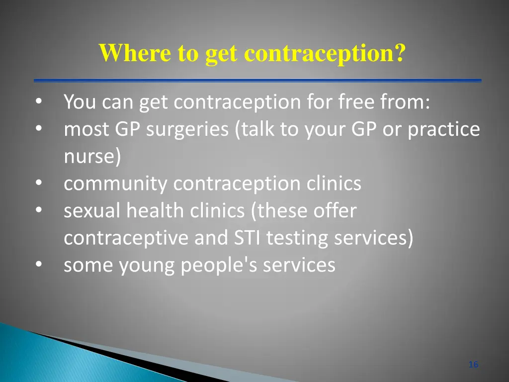 where to get contraception 1