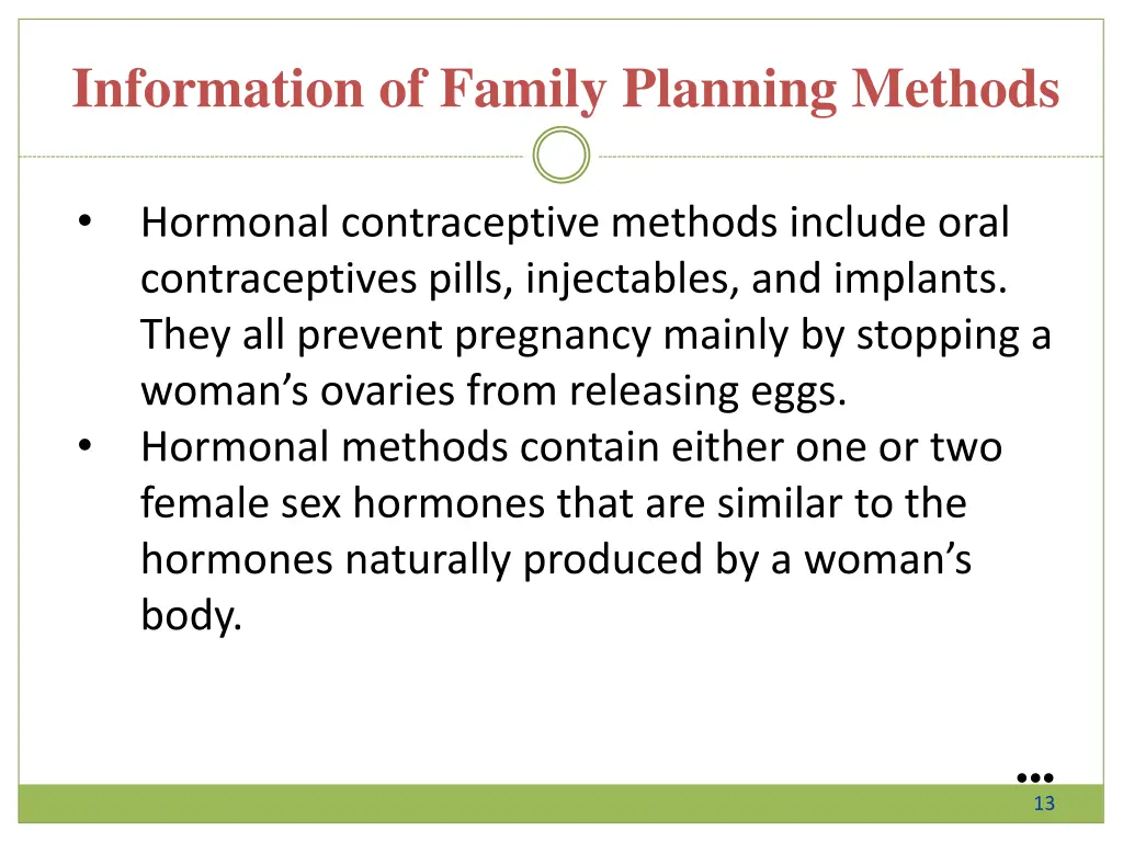 information of family planning methods