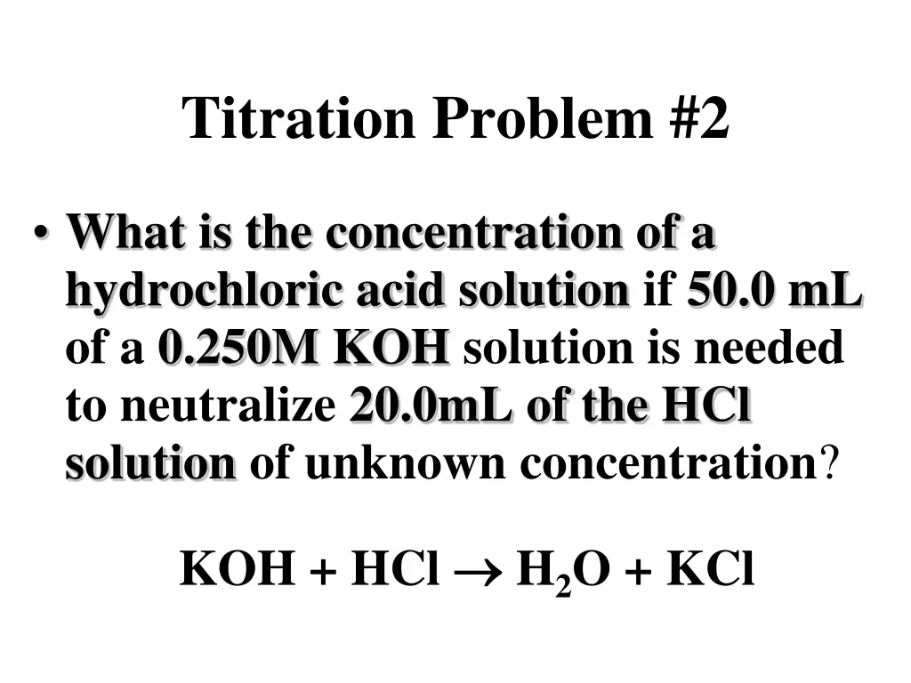 titration problem 2